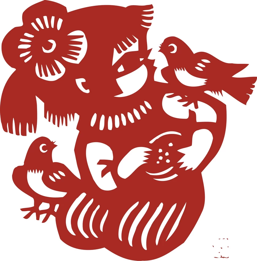 中国风中式传统喜庆民俗人物动物窗花剪纸插画边框AI矢量PNG素材【2693】